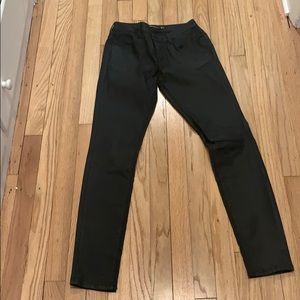 Zara Women Black waxed-finish Jeans